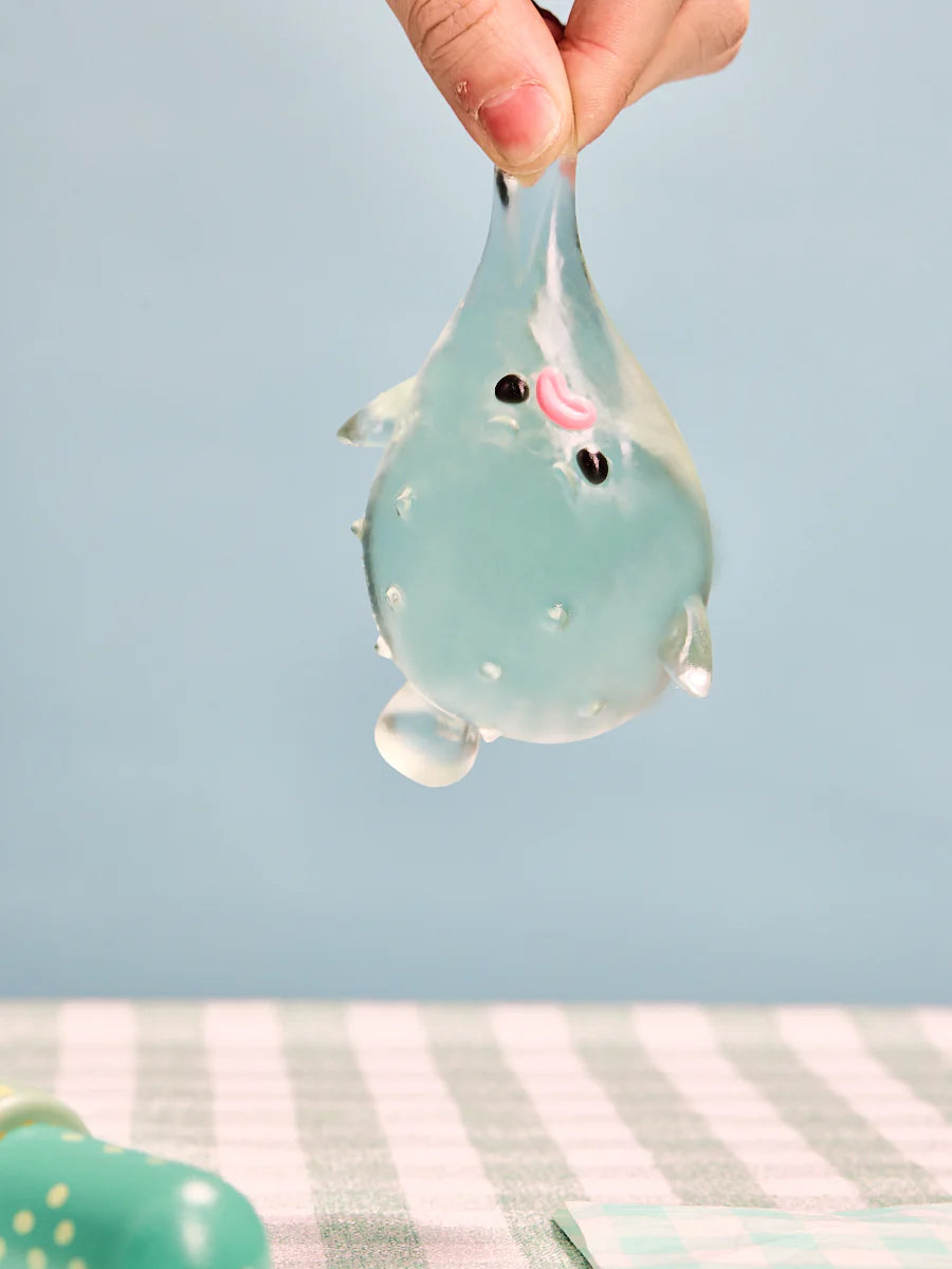 Transparent-green Pufferfish Taba Squishy