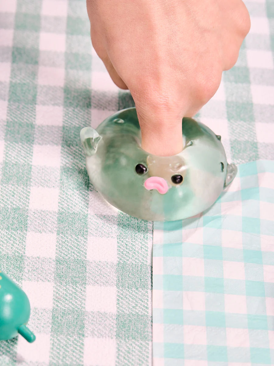 Transparent-green Pufferfish Taba Squishy