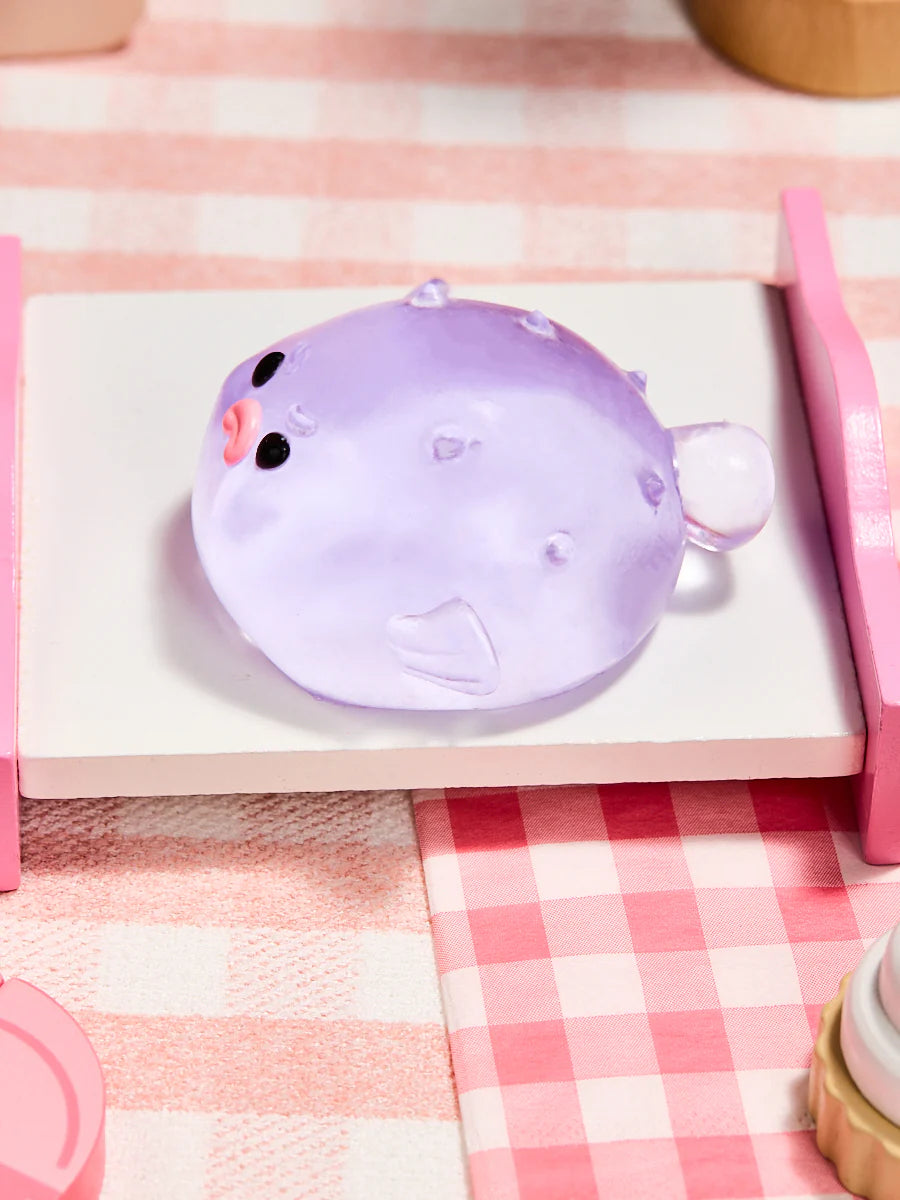 Transparent-purple Pufferfish Taba Squishy