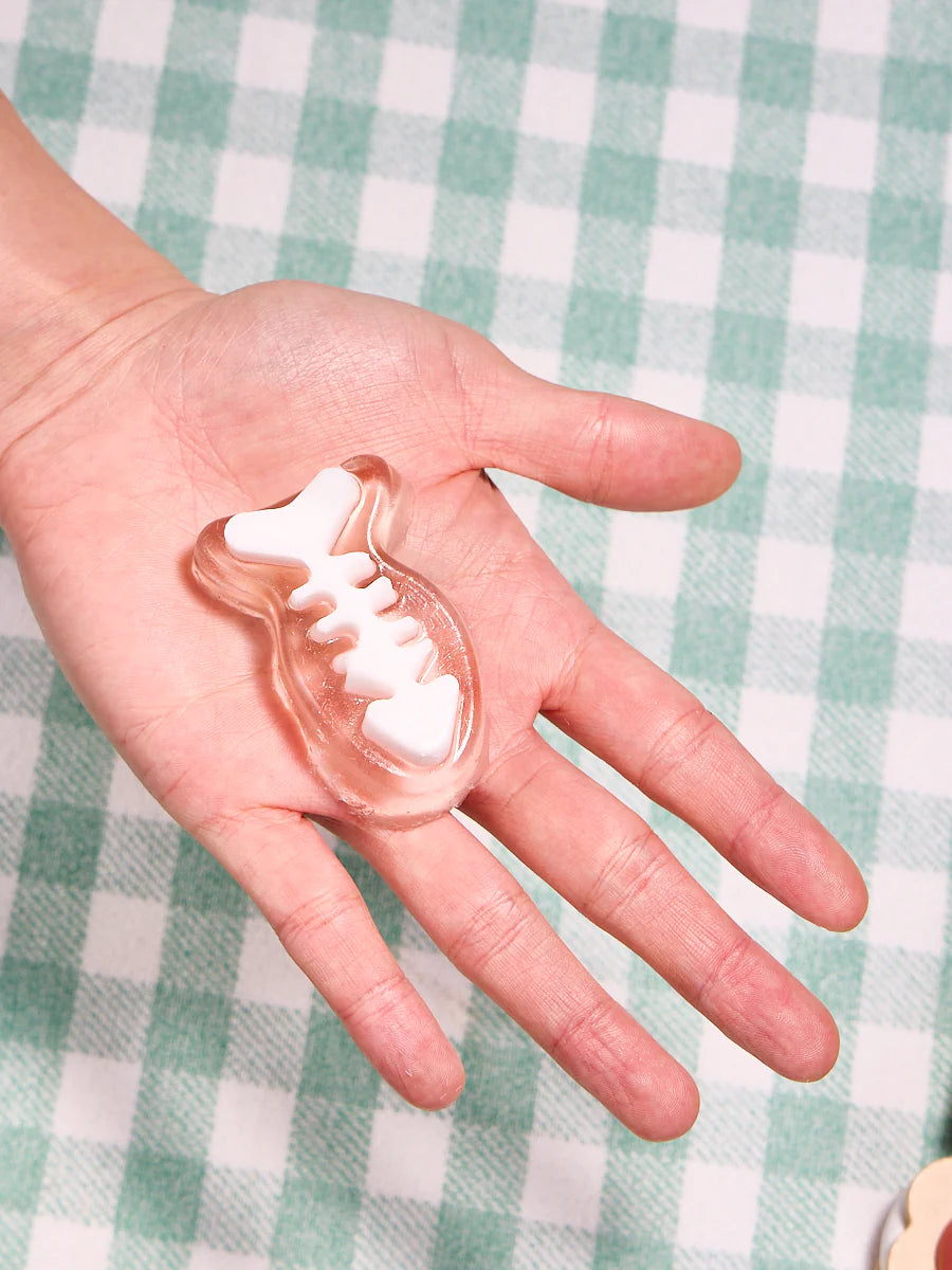 Transparent-white Fish Bone Taba Squishy