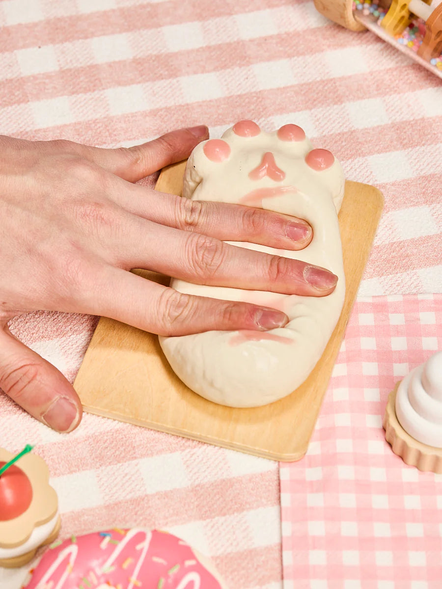 White-pink Kitten Paw Taba Squishy