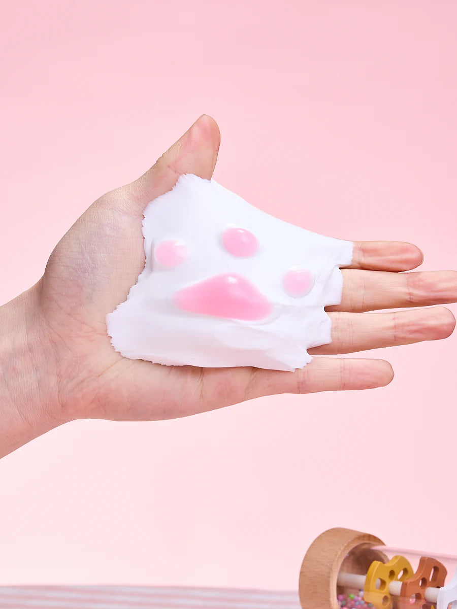 White-pink Paw Marshmallow Taba Squishy