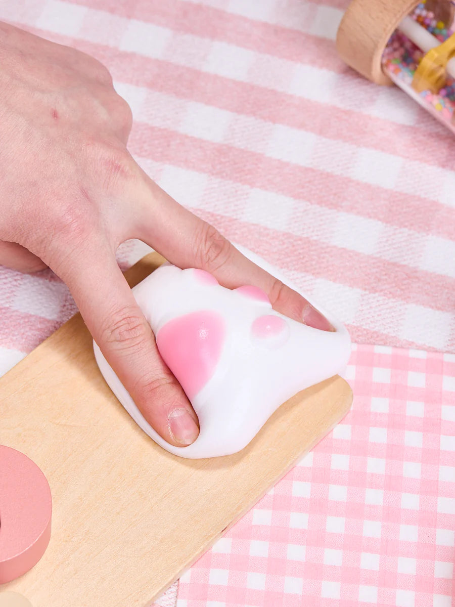 White-pink Paw Marshmallow Taba Squishy