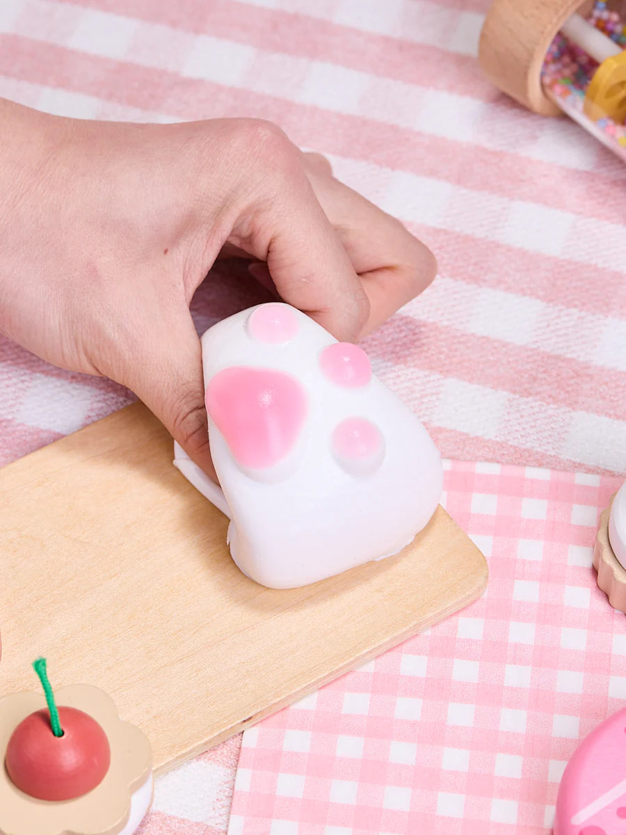 White-pink Paw Marshmallow Taba Squishy
