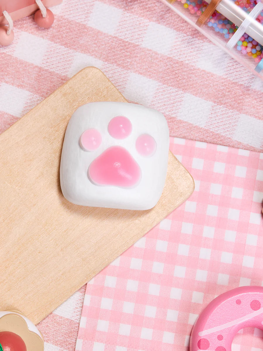 White-pink Paw Marshmallow Taba Squishy