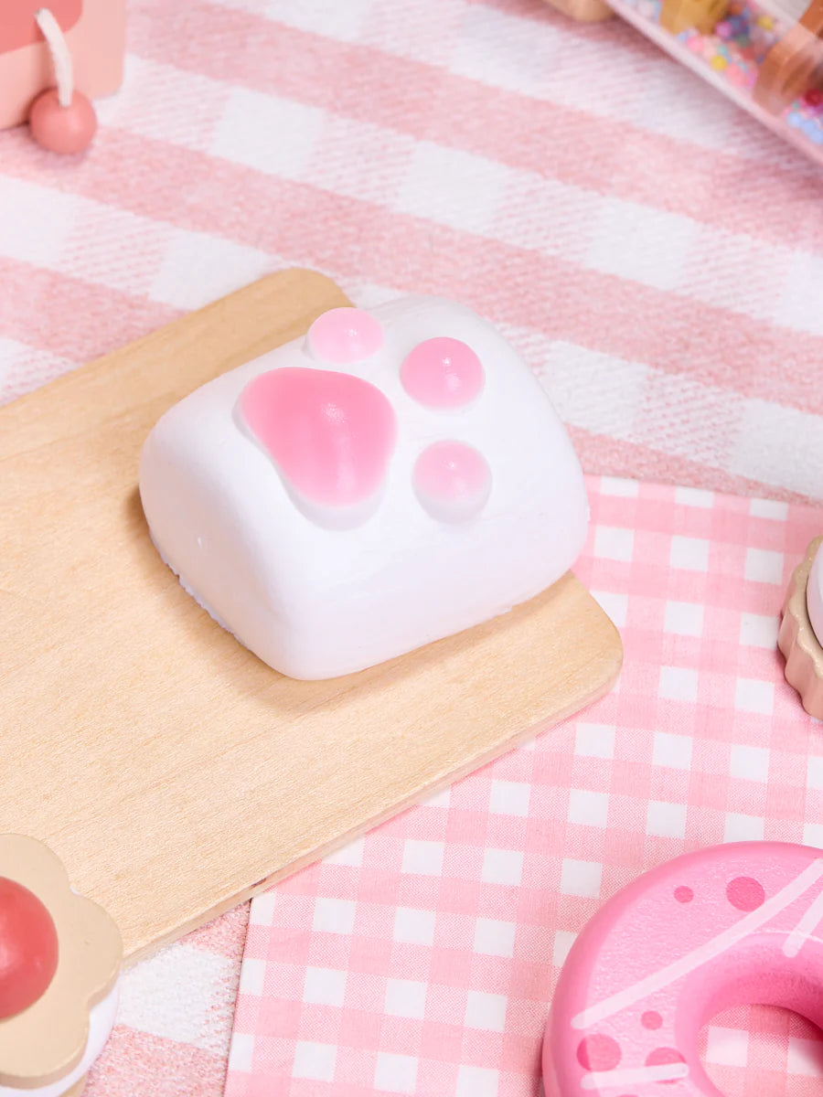 White-pink Paw Marshmallow Taba Squishy