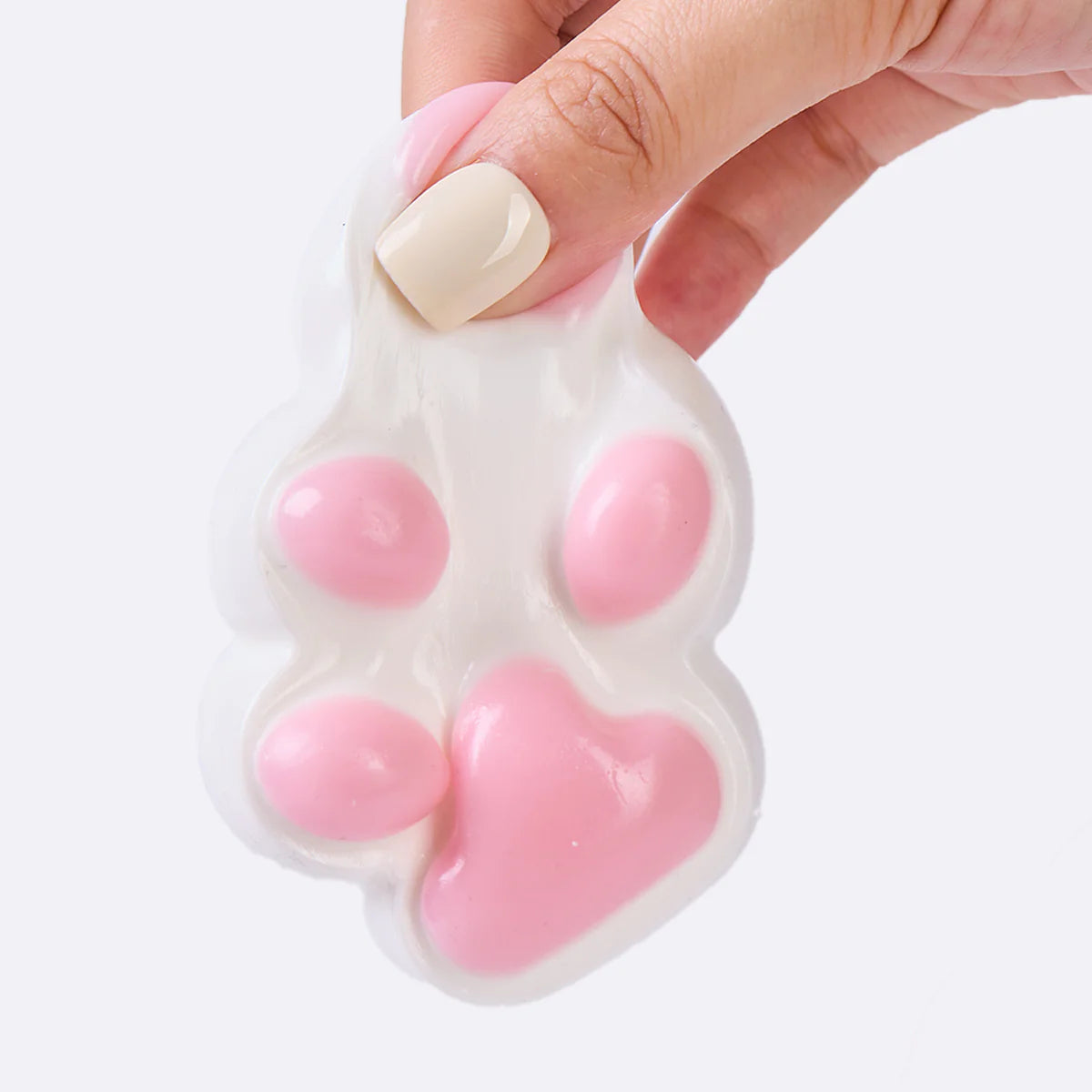 White-pink Paw Taba Squishy