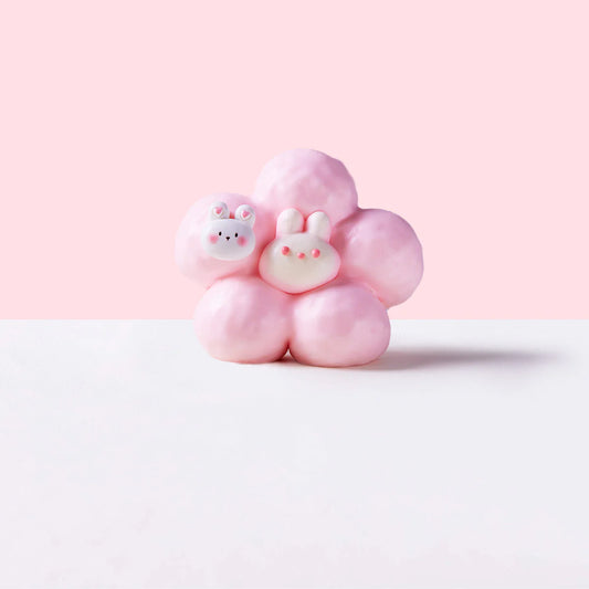 Pink Flower with Bunny Taba Squishy