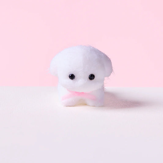 Flocked Mini White Dog Taba Squishy