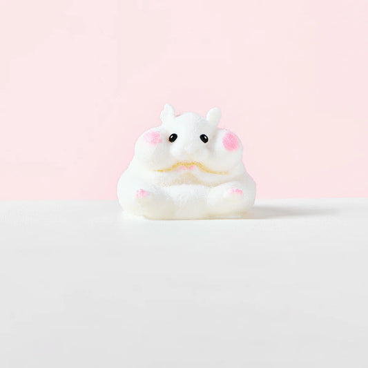Flocked White Hamster Taba Squishy