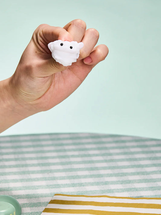 Flocked Mini White Lamb Taba Squishy