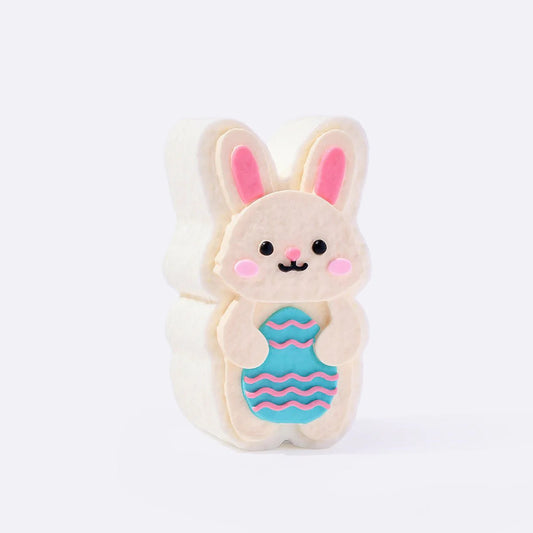 Pink Rabbit Holding Easter Egg