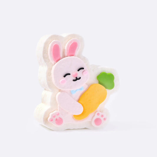Pink Rabbit Holding Carrot