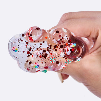 Red Sprinkle Clear Paw Taba Squishy