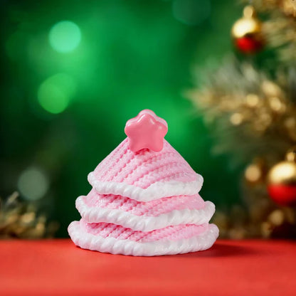 Knitted Pink Christmas Tree Taba Squishy
