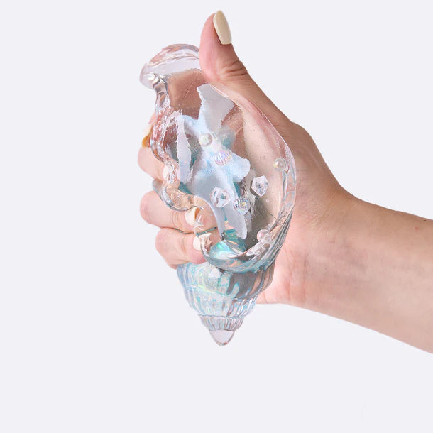 Blingbling Transparent-blue Conch with Starfish Taba Squishy