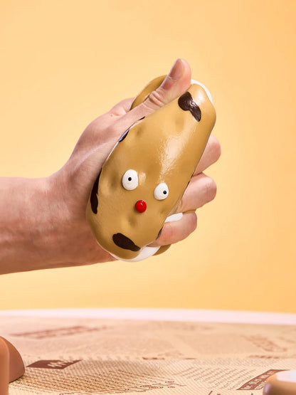 Brown Funny Sandwich Biscuit Taba Squishy
