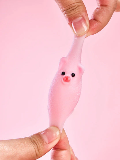 Flocked Mini Pink Pig Ball Taba Squishy