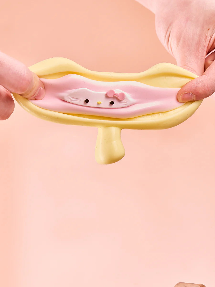 Yellow Kitten Makeup Mirror Taba Squishy