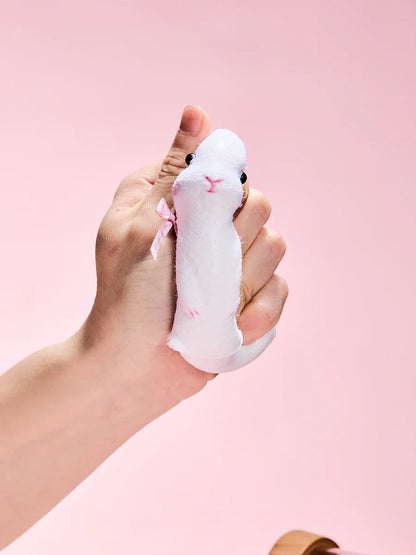 Flocked Cute Bunny with Bow Taba Squishy