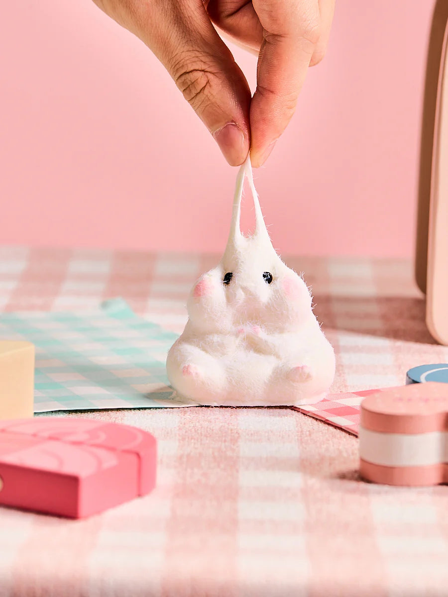 Flocked White Hamster Taba Squishy