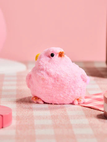 Floced Pink Chick Squeeze Toy