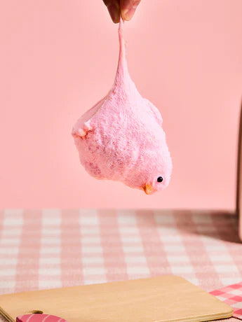 Floced Pink Chick Squeeze Toy