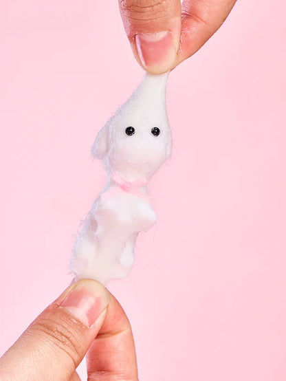 Flocked Mini White Dog Squeeze Toy