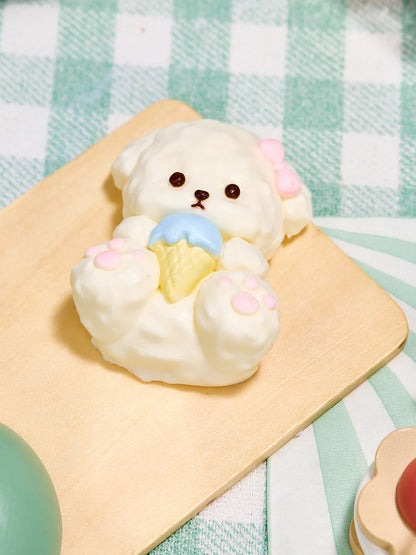 White Icecream Dog Squeeze Toy
