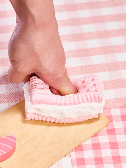 Pink Strawberry Sandwich Cookie Squeeze Toys