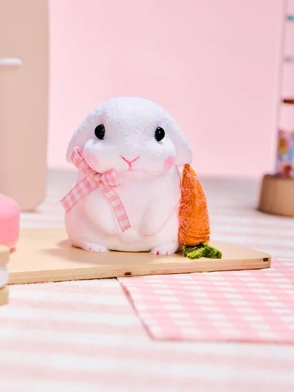 Flocked Cute Bunny with Bow Squeeze Toys