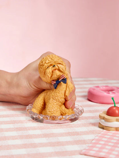 Flocked Poodle Dog Squeeze Toys