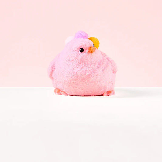 Floced Pink Chick Squeeze Toy