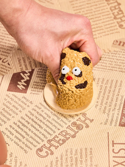 Brown Funny Bear Rice Ball Taba Squishy