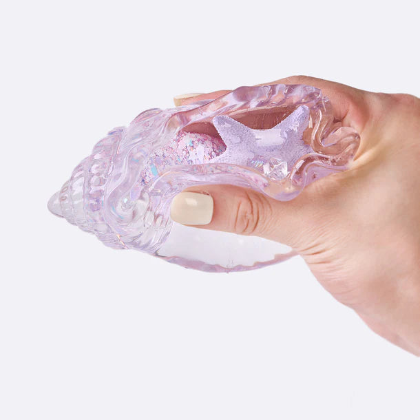 Blingbling Transparent-purple Conch with Starfish Taba Squishy