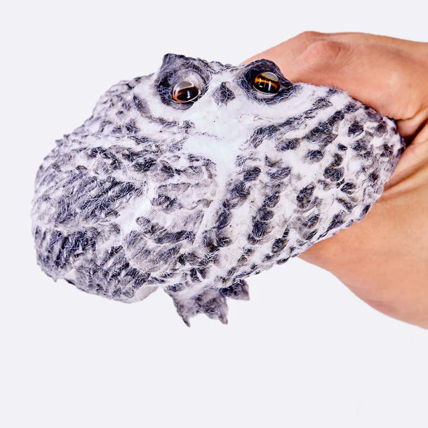 Flocked Gray Owl Taba Squishy
