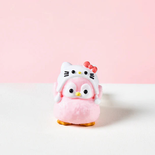 Cute Penguin with Kitten Hat Squeeze Toy
