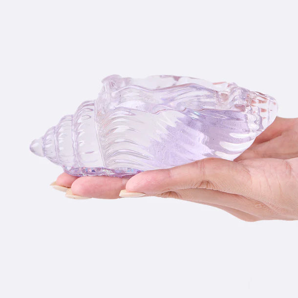 Blingbling Transparent-purple Conch with Starfish Taba Squishy
