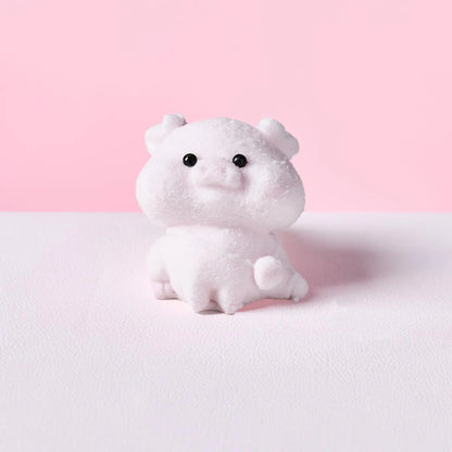 Flocked Mini Pink Pig Taba Squishy
