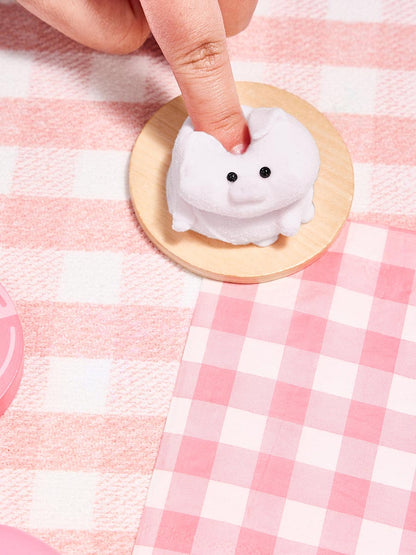 Flocked Mini Pink Pig Taba Squishy