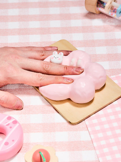 Pink Flower with Bunny Taba Squishy
