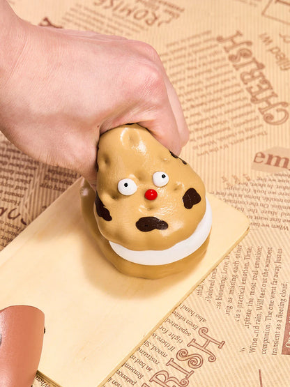 Brown Funny Sandwich Biscuit Taba Squishy