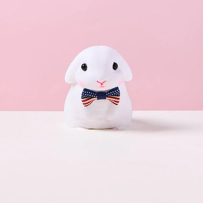 Flocked Cute Bunny with Bow Taba Squishy