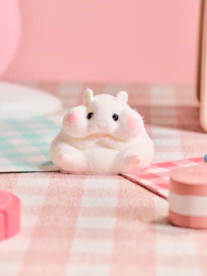 Flocked White Hamster Taba Squishy