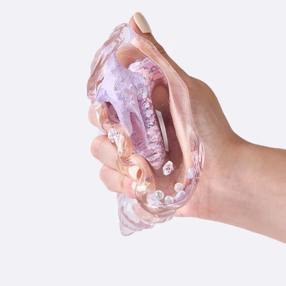 Blingbling Transparent-purple Conch with Starfish Taba Squishy