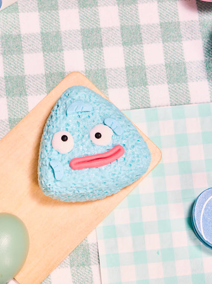 Blue Triangle Funny Face Cake Taba Squishy