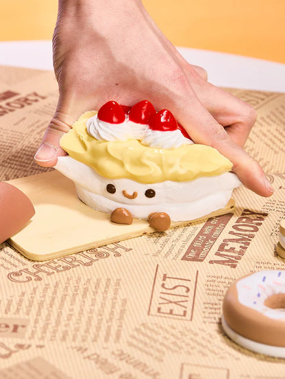 Yellow Strawberry Tart Cake Squeeze Toy