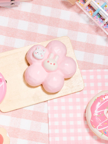 Pink Flower with Bunny Taba Squishy
