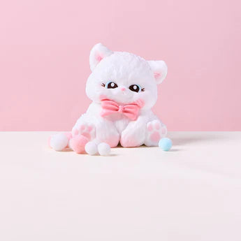 White Cat with Pink Bow Squeeze Toys