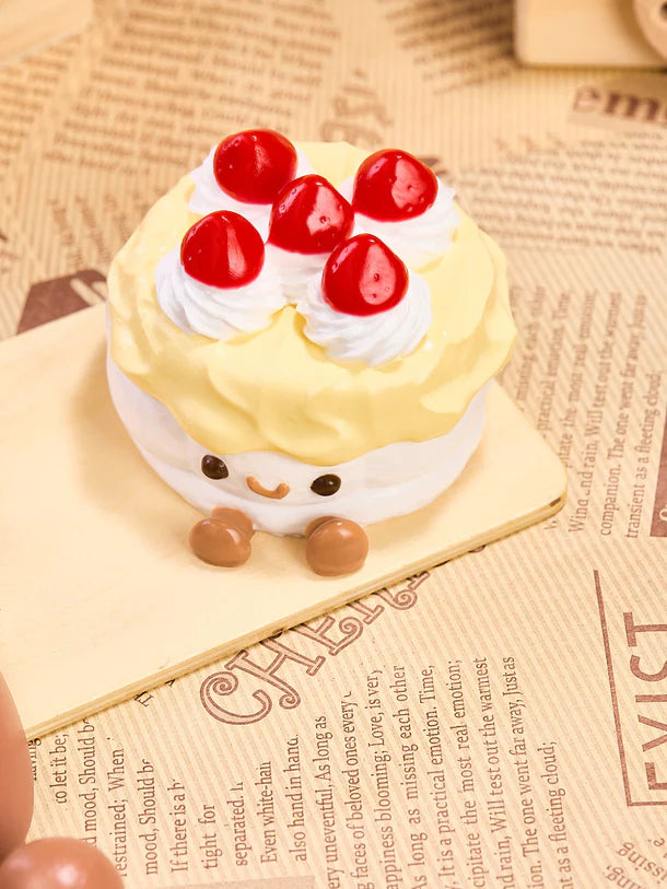 Yellow Strawberry Tart Cake Squeeze Toy